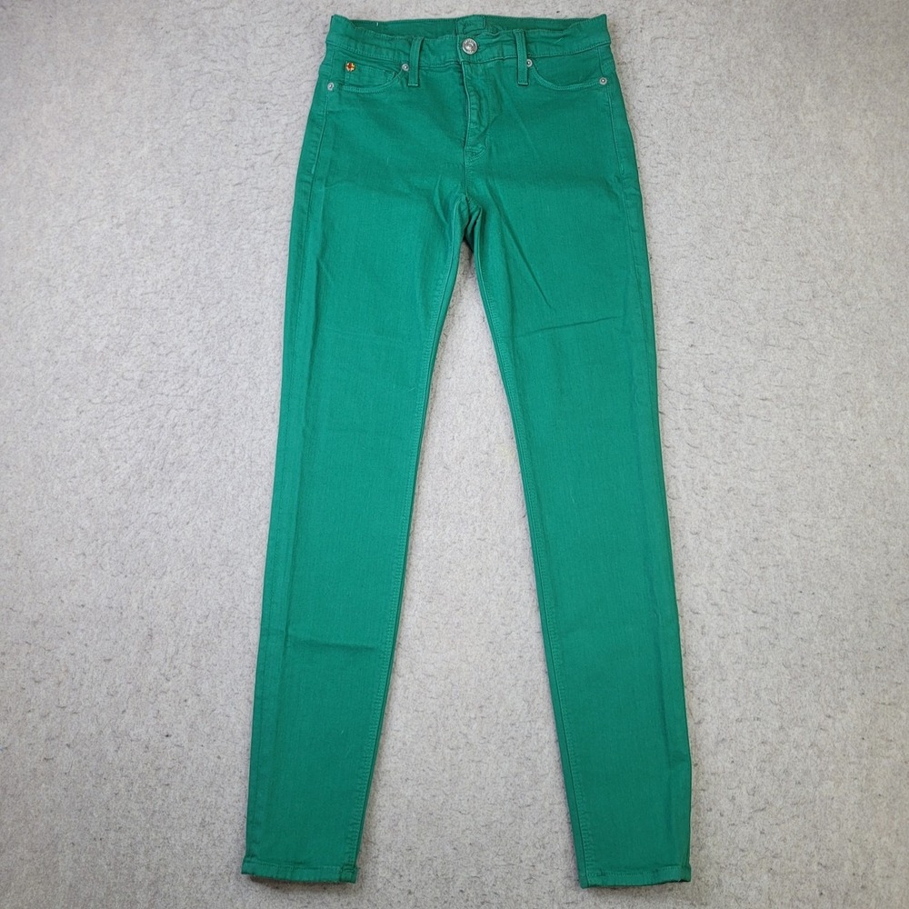 Hudson Nico Women's Size 28 Green Denim Midrise Super Skinny Jeans St Pattys Day
